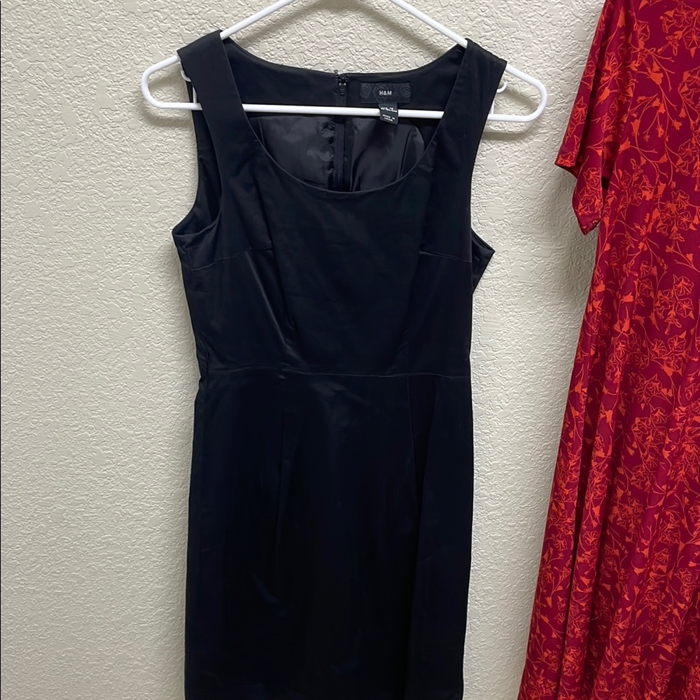 H&M Black Sheath Mini Dress Sleeveless Scoop Neck